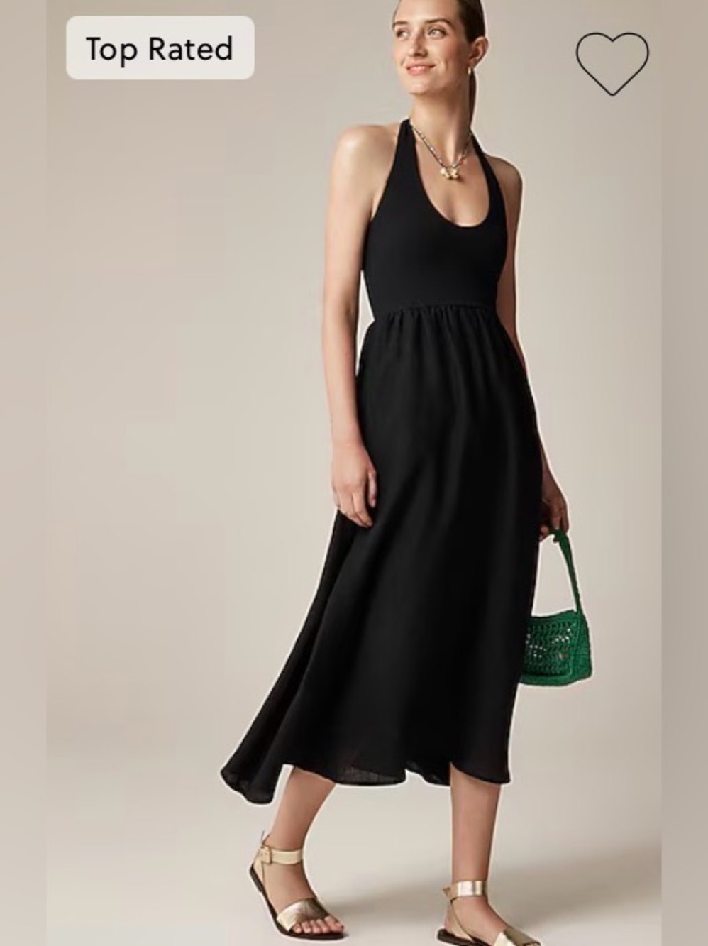 NWT J. Crew Halter Mixy Dress in Black